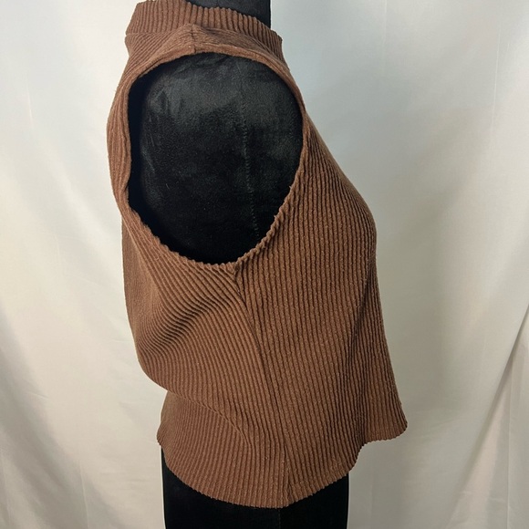Francesca High‎ Neck Sleeveless Tank Top Brown XL - Picture 4 of 7